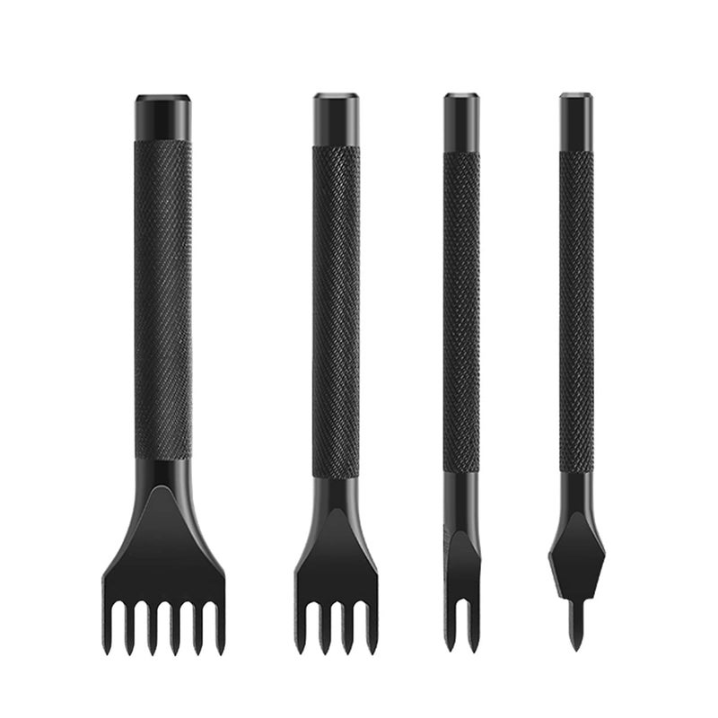 Ldirect Leather Lacing Stitching Punches 1/2/4/6 Prong DIY Hole Tool Stainless Steel Leather Craft Kits (6mm) - Image 1